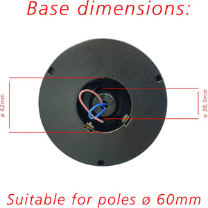 LANTERNA TESTA-PALO 'GLOBO' SFERA TRASPARENTE Ø cm.20 LAMPIONE PER ESTERNO IMPERMEABILE VELAMP
