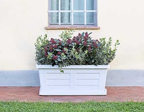 FIORIERA RETTANGOLARE cm  40 x 21,5 x 17 - ghiaccio (con sottovaso)  - BAMA