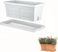 FIORIERA RETTANGOLARE cm  40 x 21,5 x 17 - ghiaccio (con sottovaso)  - BAMA