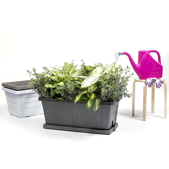 FIORIERA RETTANGOLARE cm  40 x 21,5 x 17 - antracite (con sottovaso)  - BAMA