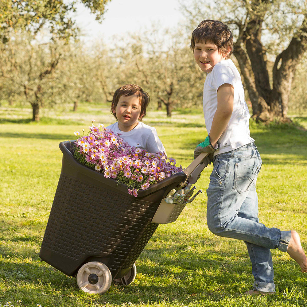 CARRIOLA MULTIUSO 'KART' 76 lt, cm 59x50x72h - Col. Cacao - BAMA