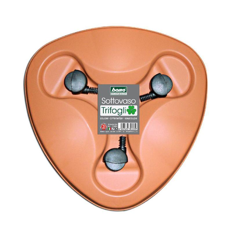 SOTTOVASO CON RUOTE 'TRIFOGLIO' cm 38x38x3h - BAMA