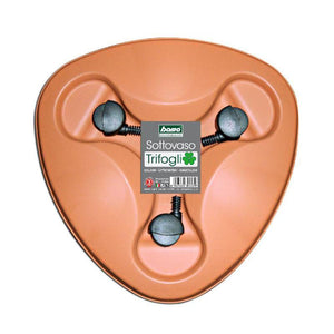 SOTTOVASO CON RUOTE 'TRIFOGLIO' cm 38x38x3h - BAMA