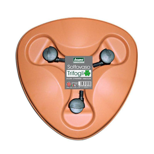 SOTTOVASO CON RUOTE 'TRIFOGLIO' cm 38x38x3h - BAMA