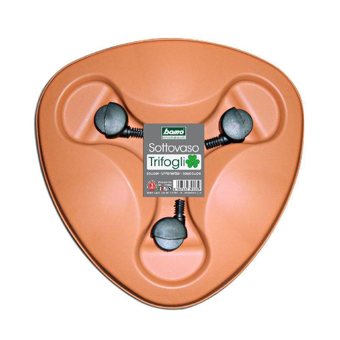 SOTTOVASO CON RUOTE 'TRIFOGLIO' cm 38x38x3h - BAMA