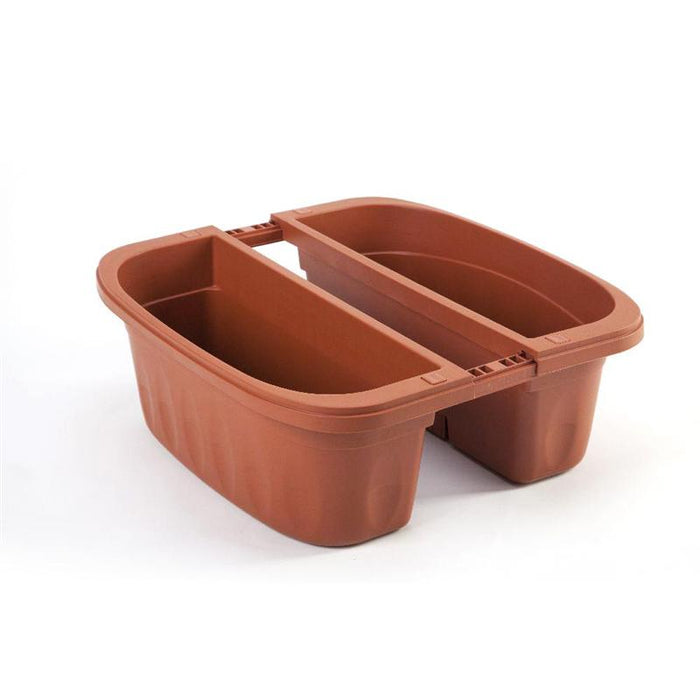 FIORIERA DOPPIA KLUNIA BAMA  PP TERRACOTTA CM 50X19,8 H.CM 18,5