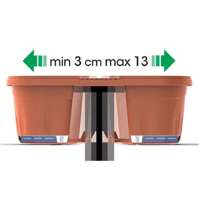 FIORIERA DOPPIA KLUNIA BAMA  PP TERRACOTTA CM 40X19,8 H.CM 18,5