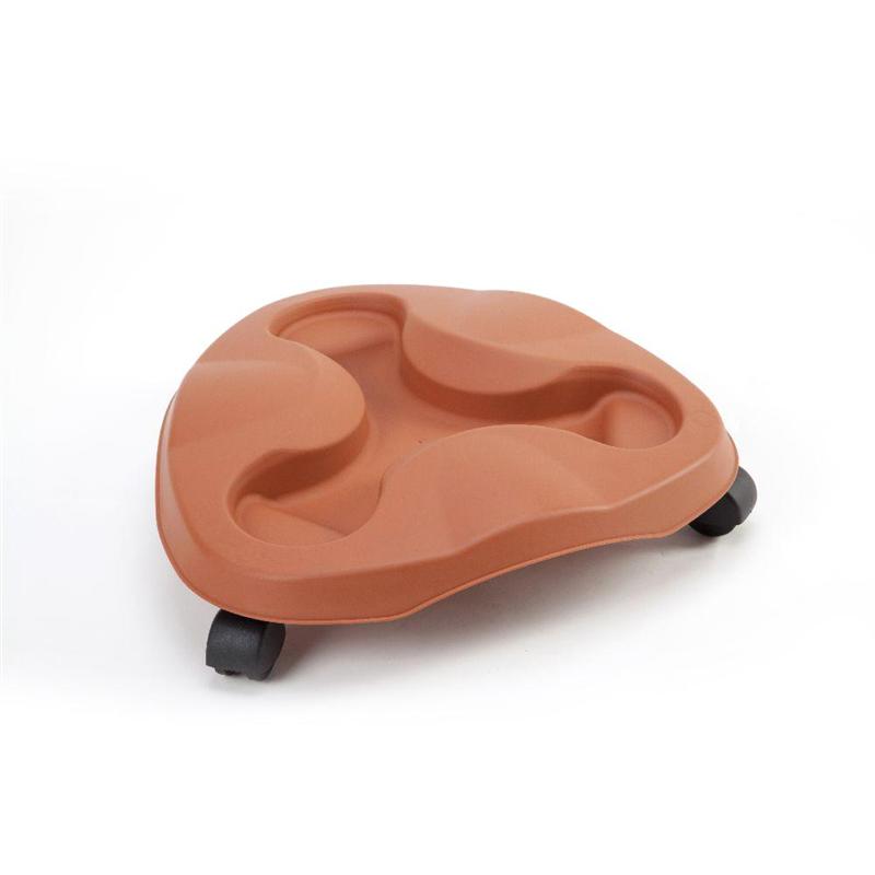 VASO TRIFOGLIO + SOTTOVASO + RUOTE BAMA - PP TERRACOTTA D.CM 40 H.CM 51 CF=PZ 3- 1 confezioni