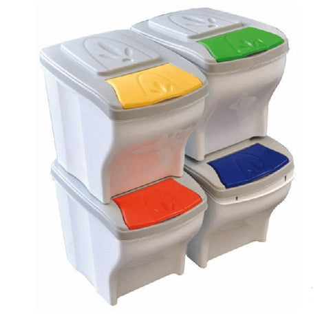 PATTUMIERA IMMONDIZIA POKER SET BAMA - COLORI MIX LT 20 CM 40X28 H.CM 31 CF=PZ 4- 1 confezioni