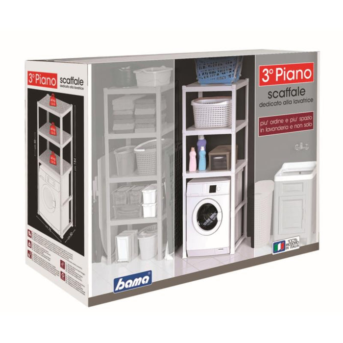 SCAFFALE PER LAVATRICE '3 PIANI'  cm 75 x 60 x h.184 (l x p x h)  - BAMA