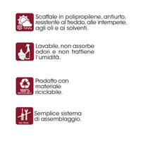 SCAFFALE PER LAVATRICE '3 PIANI'  cm 75 x 60 x h.184 (l x p x h)  - BAMA