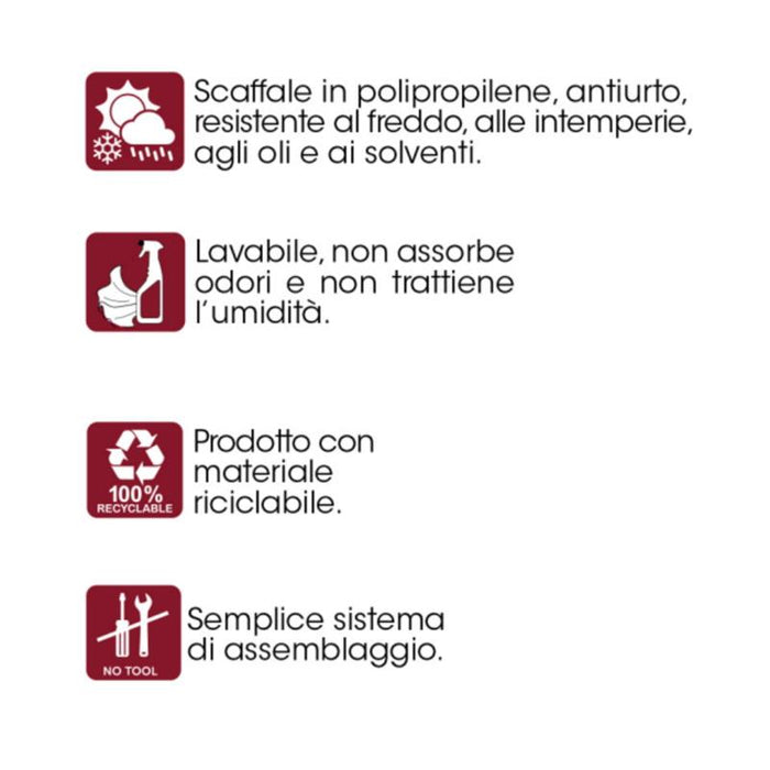 SCAFFALE PER LAVATRICE '3 PIANI'  cm 75 x 60 x h.184 (l x p x h)  - BAMA