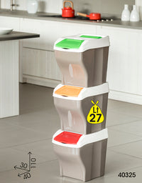 PATTUMIERA RACCOLTA DIFFERENZIATA SET 'POKER PLUS' 27 lt. cm 30 x 40 x 37,5 h  - BAMA