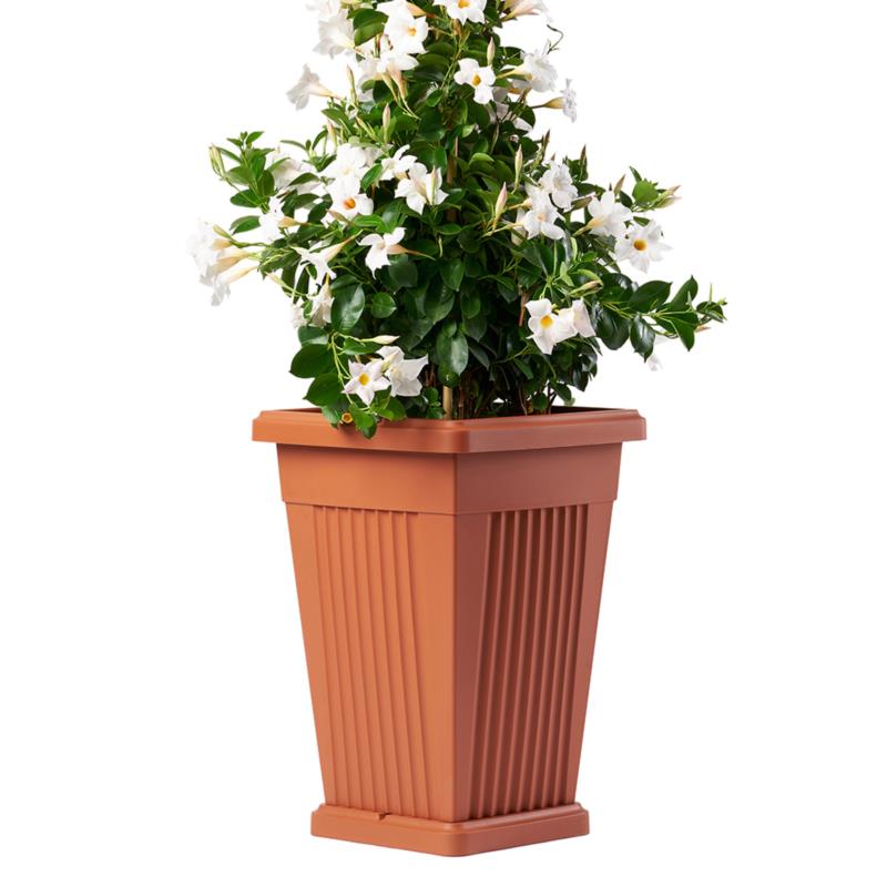 VASO 'PIRAMIDE' cm 40 x 40 x h 59 Lt. 50 terracotta  - BAMA