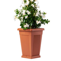 VASO 'PIRAMIDE' cm 40 x 40 x h 59 Lt. 50 terracotta  - BAMA