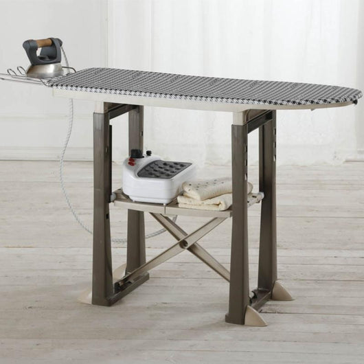 TAVOLO DA STIRO 'TREND' contenitore colore tortora  BAMA