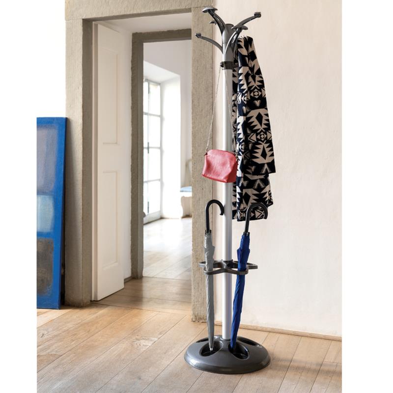 APPENDIABITO 'FLOW' colore antracite/grigio portaabiti portaombrello antigoccia BAMA