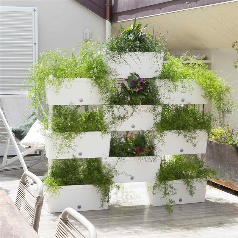 KIT FIORIERE COMPONIBILI 'BRICK' kit 5 pz - colore panna  - BAMA