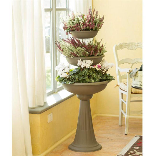 CIOTOLA PER FIORI CON COLONNA 'TREVI' Ø cm 30/40/50 - cappuccino  - BAMA