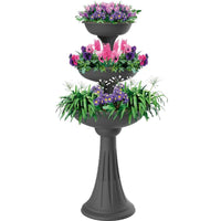 CIOTOLA PER FIORI CON COLONNA 'TREVI' Ø cm 30/40/50 - grigio  - BAMA