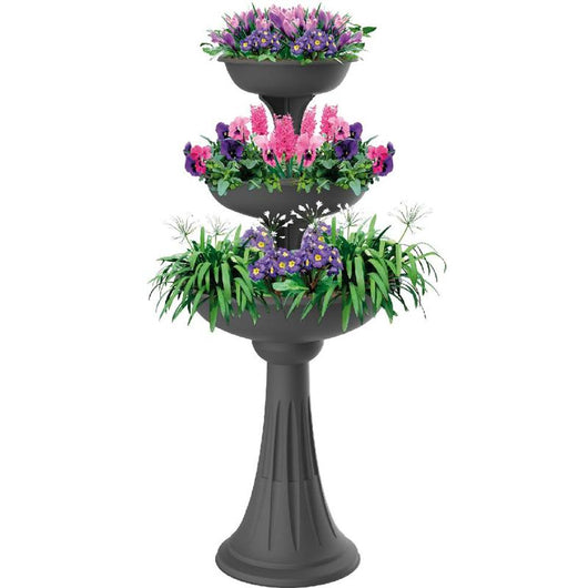 CIOTOLA PER FIORI CON COLONNA 'TREVI' Ø cm 30/40/50 - grigio  - BAMA