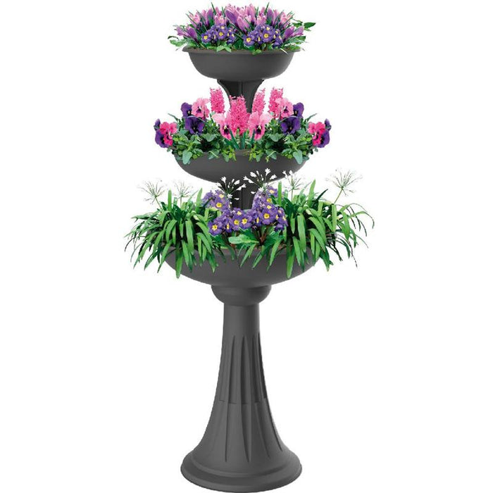 CIOTOLA PER FIORI CON COLONNA 'TREVI' Ø cm 30/40/50 - grigio  - BAMA