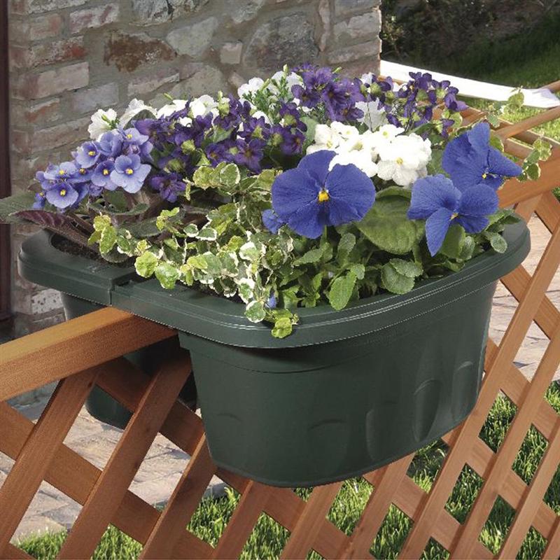 BALCONETTA DOPPIA 'KLUNIA' cm 40 x 19,8 x 18,5 - lt.7 verde  - BAMA