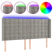 Testiera | Testata a LED Grigio Chiaro 203x16x118/128 cm in Velluto