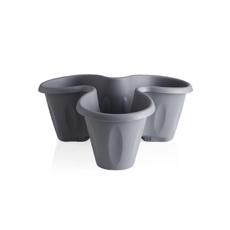 SET VASO 'TRIFOGLIO' Ø cm 40xh.51 Lt. 6 - grigio  - BAMA