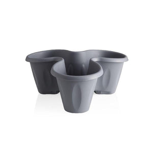 SET VASO 'TRIFOGLIO' Ø cm 40xh.51 Lt. 6 - grigio  - BAMA