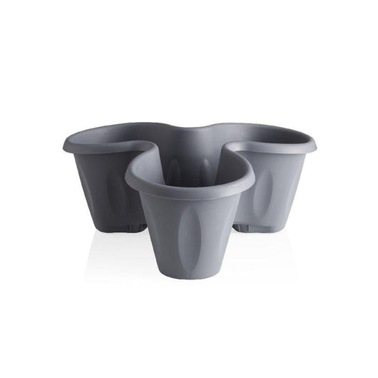 SET VASO 'TRIFOGLIO' Ø cm 40xh.51 Lt. 6 - grigio  - BAMA