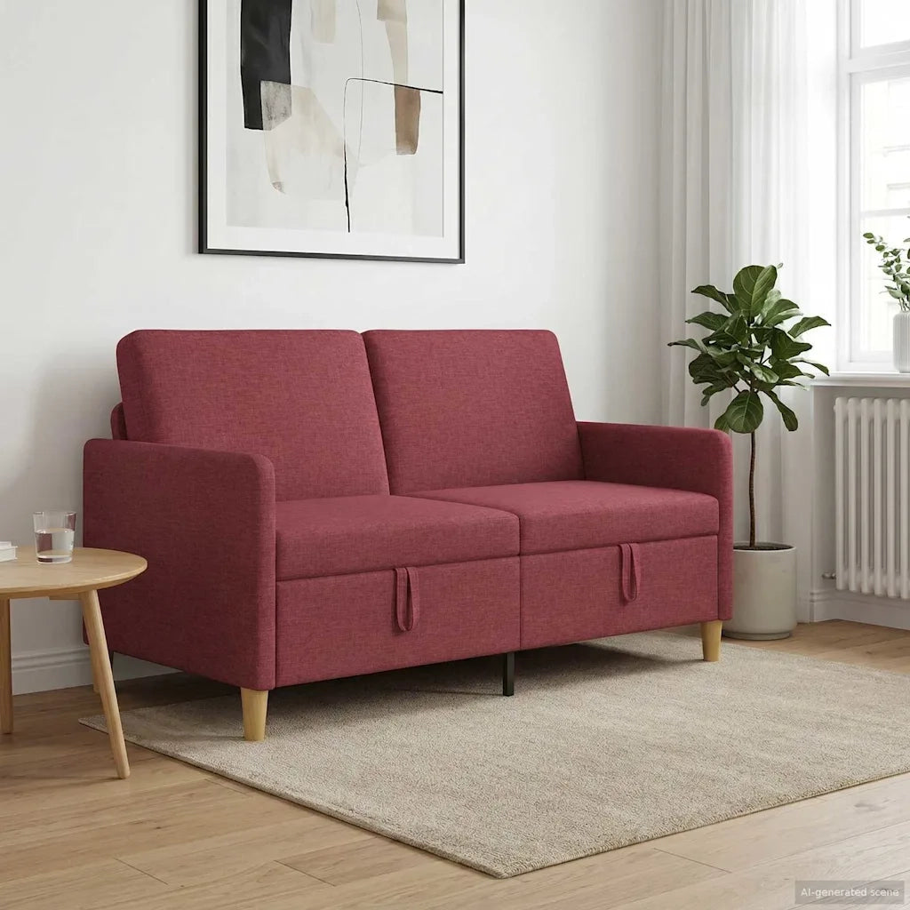 Divano con Storage Rosso Vino 152 x 78 x 87 cm Poliestere 42036922