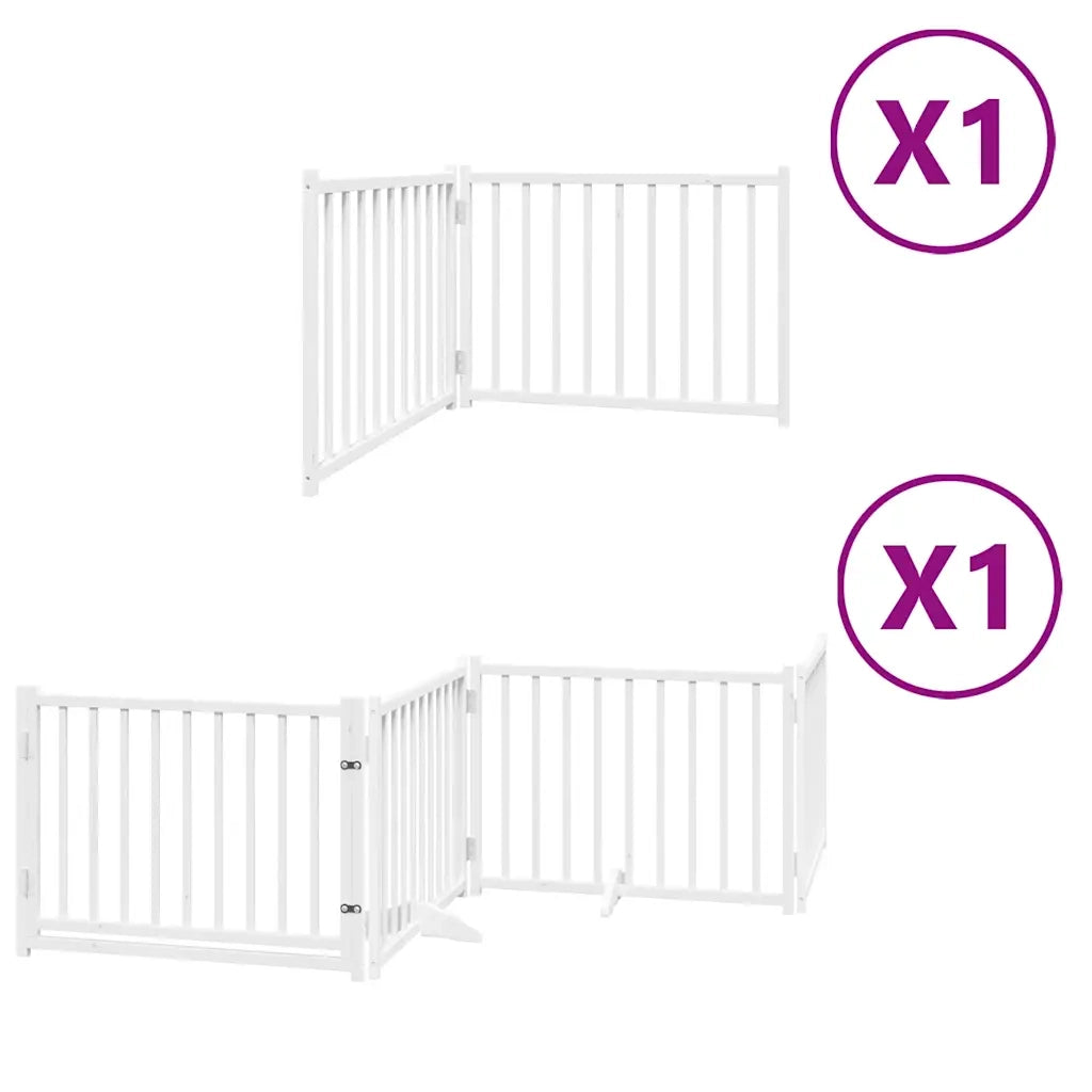 Cancello Cani Porta Pieghevole Bianco 6 Pannelli 480 cm Pioppo 3155729