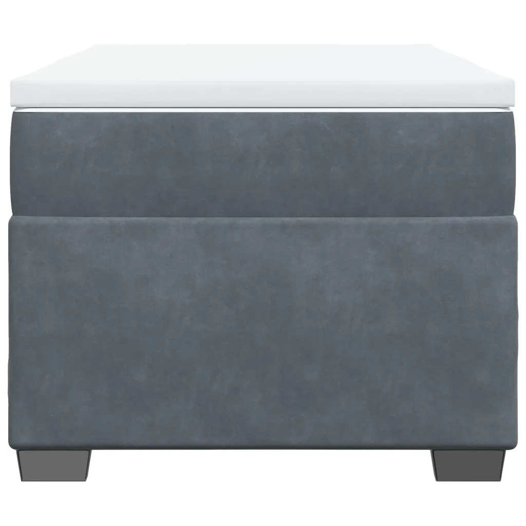 Giroletto a Molle con Materasso Grigio Scuro 90x200 cm Velluto 3285258