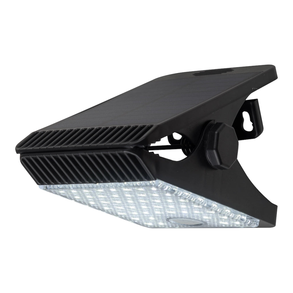 Lampada solare a clip 4W 4000K sensore IP44 nera Eko-Light