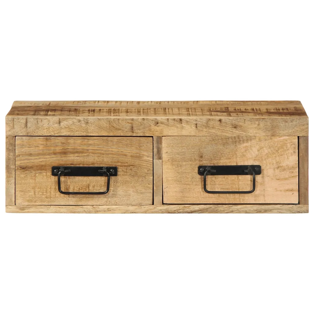 Mobile TV a Parete 60x30x19 cm Legno Grezzo Massello di Mango 4017458