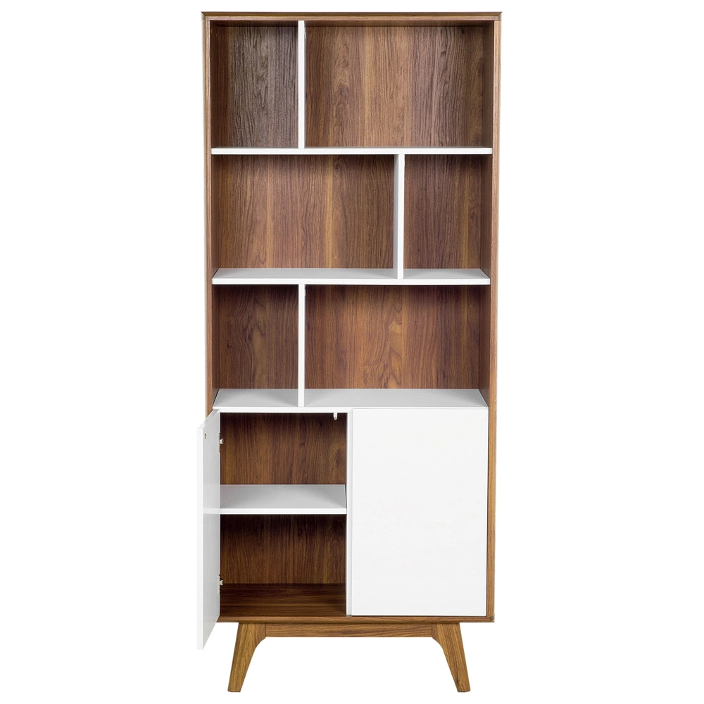 Libreria in legno scuro con scandinavo bianco 182 x 79 x 40 cm a 4 ripiani