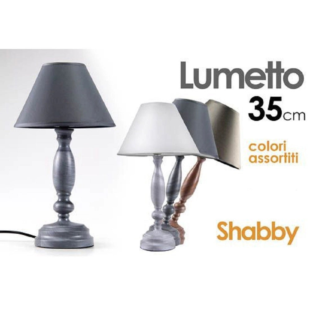 Trade Shop - Lumetto 35cm Shabby Chic Lampada Da Tavolo Scrivania Abat Jour Colori Ass 679469 -