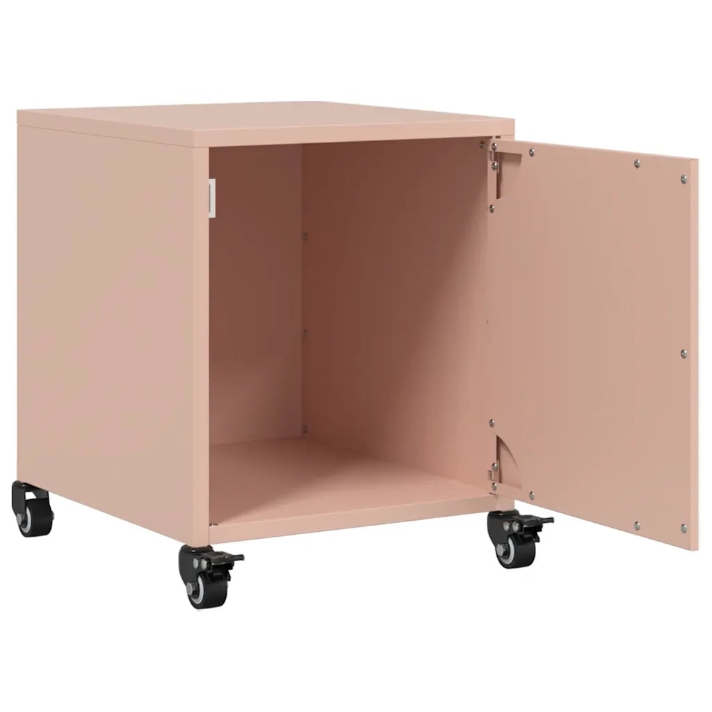Set di 2 Comodini | Armadio da Notte | Mobiletto da notte Rosa 36x39x43,5 cm in Acciaio