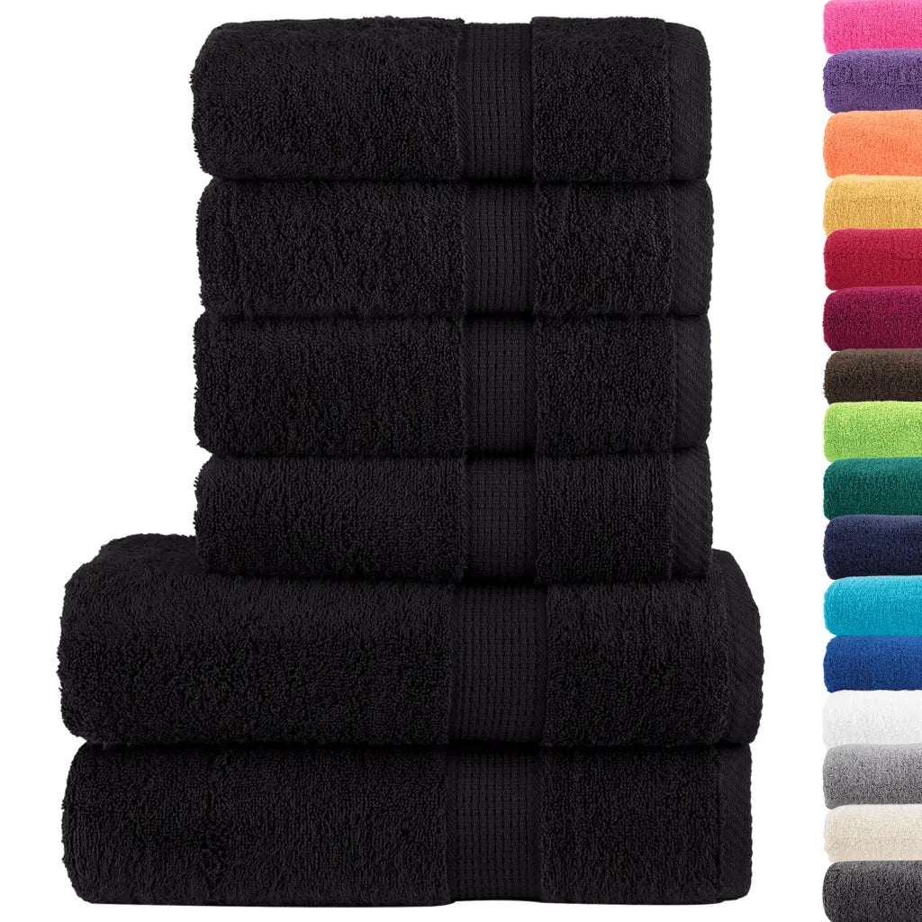 Set ASciugamani SOLUND 6 pz | Teli per bagno Neri 600 gsm