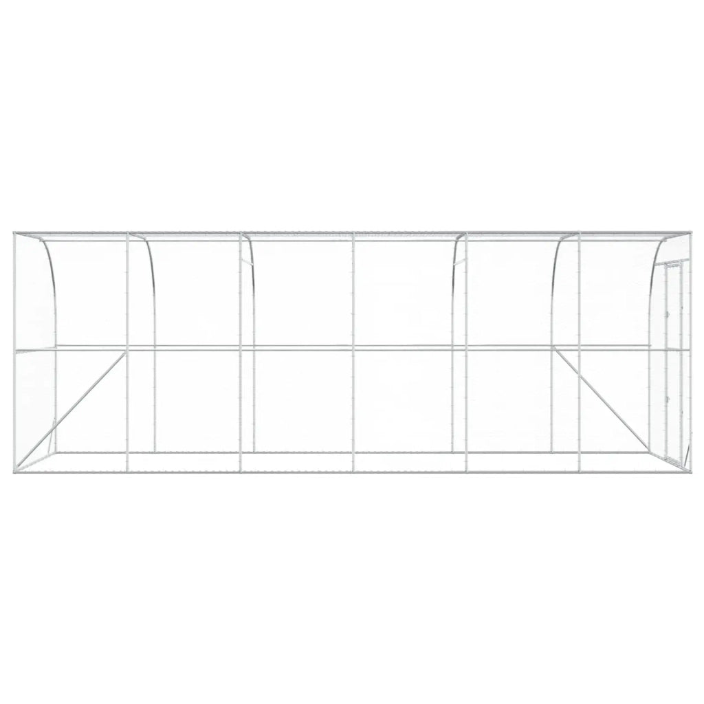 Gabbia per Polli Contro il Muro Argento 600 x 150 x 215 cm 3434732