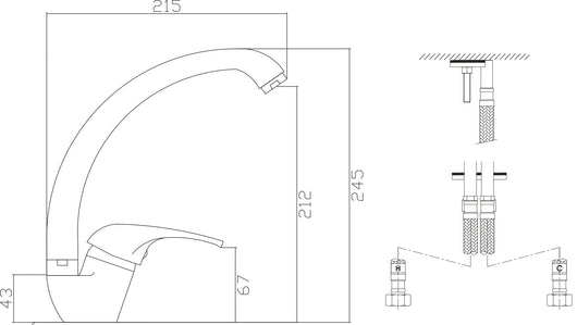 MONOCOMANDO LAVELLO MISCELATORE CROMATO CUCINA BOCCA ALTA AMERICA CROMO
