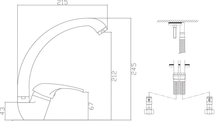 MONOCOMANDO LAVELLO MISCELATORE CROMATO CUCINA BOCCA ALTA AMERICA CROMO