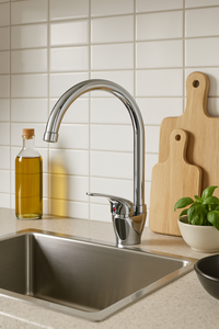 MONOCOMANDO LAVELLO MISCELATORE CROMATO CUCINA BOCCA ALTA AMERICA CROMO