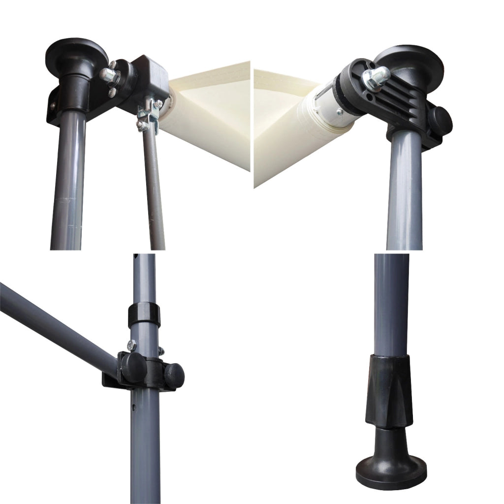 Tenda da balcone CHENE 3 × 1,2 m - Tessuto beige e struttura grigia