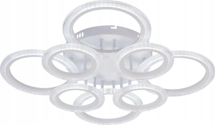 Plafoniera LED anelli bianca 8 luci 128W Vargo
