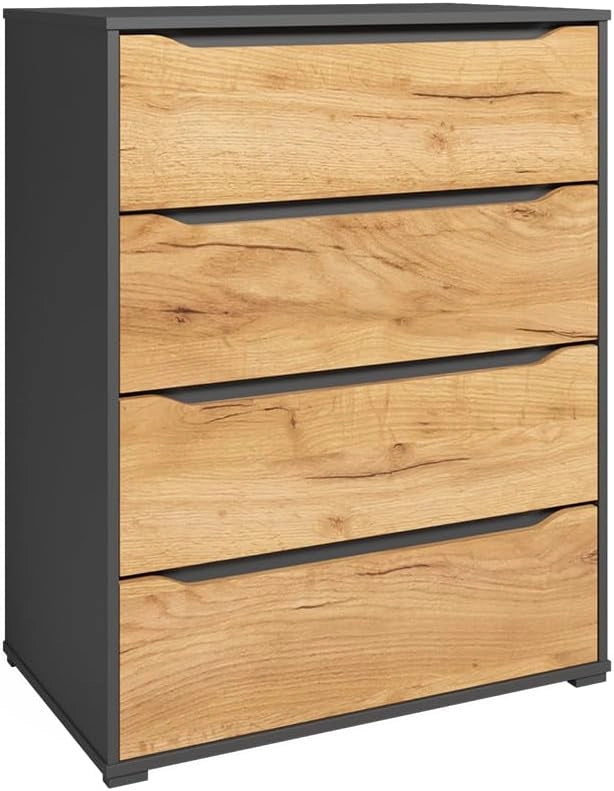 Credenza Ruben, Quercia dorata, 48 x 101.6 cm con cassetti, per riporre abiti e oggetti di uso quotidiano
