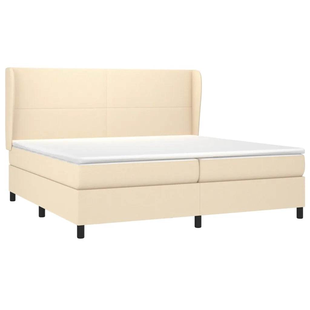 Giroletto a Molle con Materasso Crema 200x200 cm in Tessuto 3127834