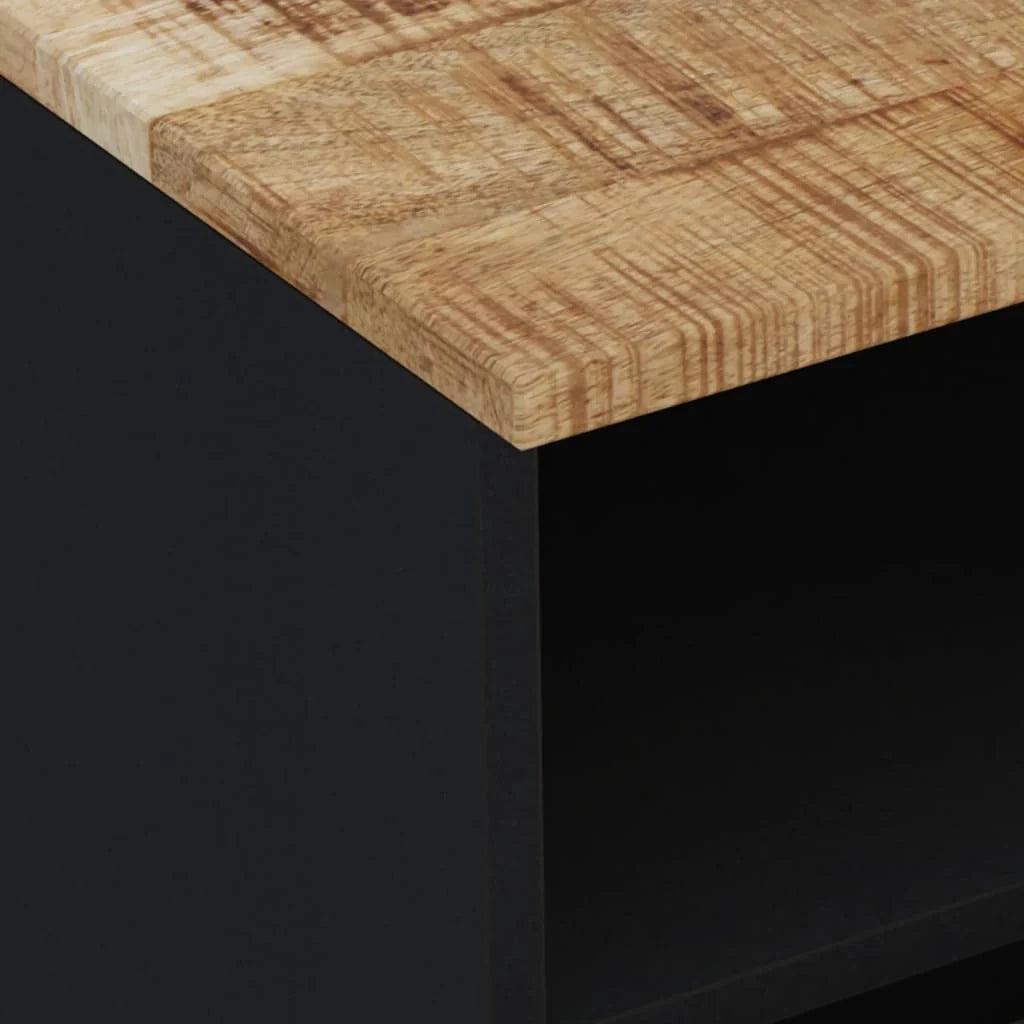 Mobile TV multimediale scaffale TV credenza TV sala da pranzo soggiorno camera da letto 70 x 33 x 46 cm legno massello di mango nero 02_0026182