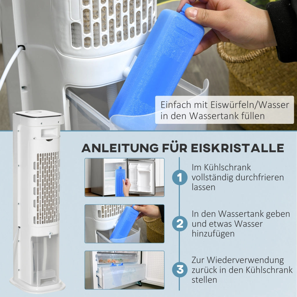Raffreddatore d'aria 2 in 1 con raffreddamento ad acqua ¨C zephmum ¨C Serbatoio 5L, timer 12h, per 20 m2